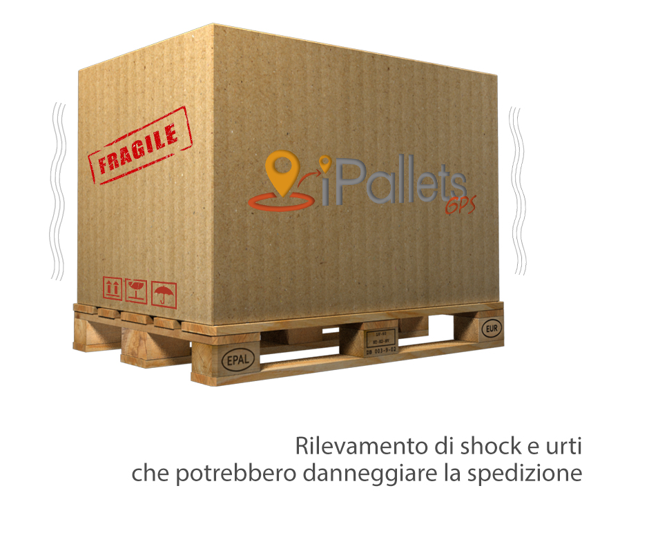 Rilevamento shock e urti su pallet
